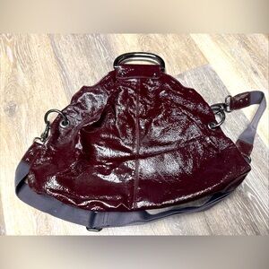 HOBO maroon top handle or crossbody leather shoulder bag size 12H X 15L